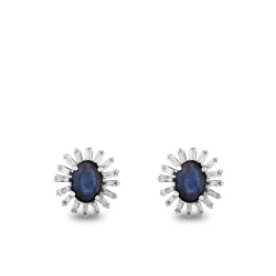 Ovaler Schliff Safirstein Diamant Ohrring