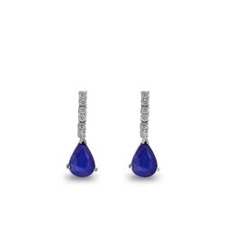 Diamant Tropfen Saphir Ohrring