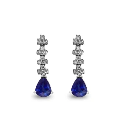 Diamant Tropfen Saphir Ohrring