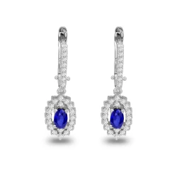 1,19 Karat Saphir-Diamant-Ohrringe