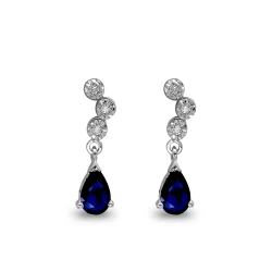 Diamant Tropfen Saphir Miracle Ohrringe