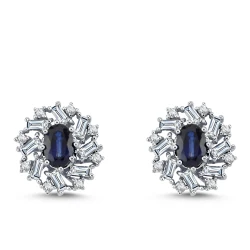 Diamant Saphir Ohrringe