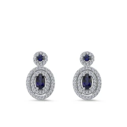 1,03 Karat Oval Saphir-Diamant-Ohrringe