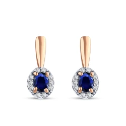 0,41 Karat Saphir-Diamant-Ohrringe