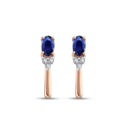 0,69 Karat Oval Saphir-Diamant-Ohrringe