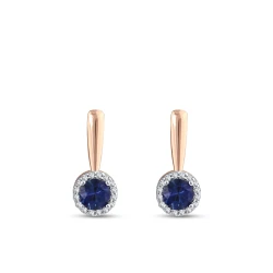 0,64 Karat Saphir-Diamant-Ohrringe