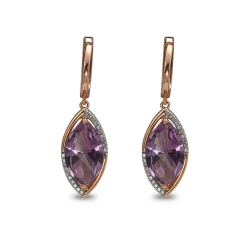 Marquise Amethyst Diamant Ohrring