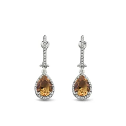Zultanit (Diaspor) Tropfenschliff Diamant Ohrring