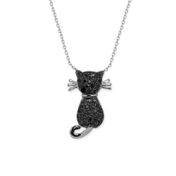 Schwarze Diamant Katzenkette Gold Kitty