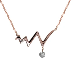 Rosegold Herz Diamantstein Kette