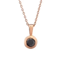 Schwarzer Diamant Solitärring Halskette