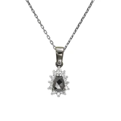 Tropfenschliff Schwarze Diamantkette