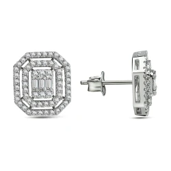 Diamant Fantasie Baguette Ohrringe