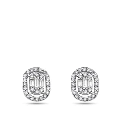 Diamant Fantasie Baguette Ohrringe