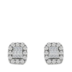 Diamant Miracle 3 Stein Baguette Ohrringe