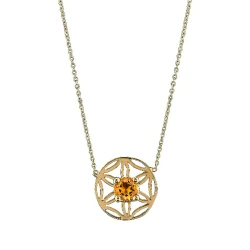 Citrin Lebensblume Goldkette
