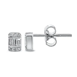 Diamant Fantasie Baguette Ohrringe