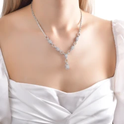 2,20 Karat Diamant Baguette Halskette