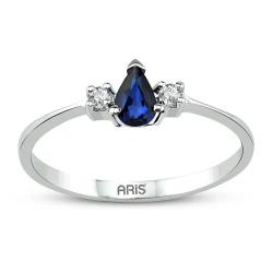 Tropfen Saphir Diamant Ring Ferrara