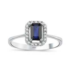 0,79 Karat Diamant Saphir Ring