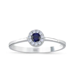 0,17 Karat Diamant Saphir Ring