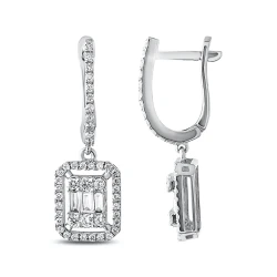 Diamant Fantasie Baguette Ohrringe