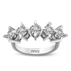 0,40 Karat Ansicht Diamant Fünf Stein Ring