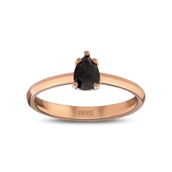 Tropfen Schwarzer Diamant Ring