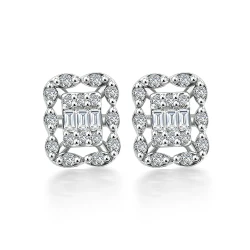 Diamant Baguette Ohrringe mit Diamanten