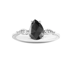 Tropfen schwarzer Diamant Ring