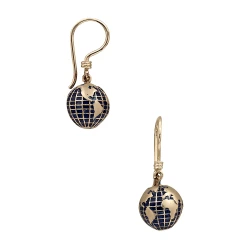 Emaille Gold Weltkugel Ohrring