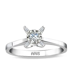 0,06 Karat Diamant Baguette Solitärring Ring
