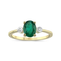 Oval Schliff Smaragd Diamant Ring