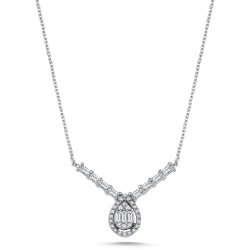Diamant Fantasie Baguette Halskette