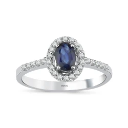 0,52 Karat Diamant Ovaler Saphir Ring