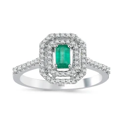 Anturage Diamant Smaragd Ring