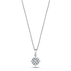 Diamant Baguette Effekt Halskette