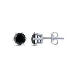 0,85 Karat Schwarzer Diamant Herren Ohrring (Einzelstückpreis)