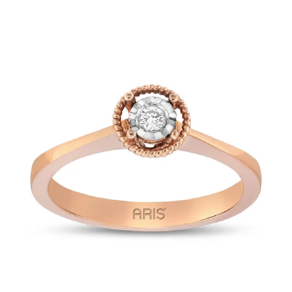 Roter Gold Diamant Solitärring Miracle