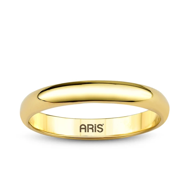 Gewölbter Klassischer Gold Ehering (3 mm) Herren Modell