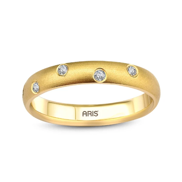 Gewölbter Ehering (3 mm) Diamant Damen Modell