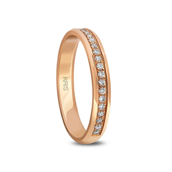 Ehering Roségold mit Diamant Damenmodell