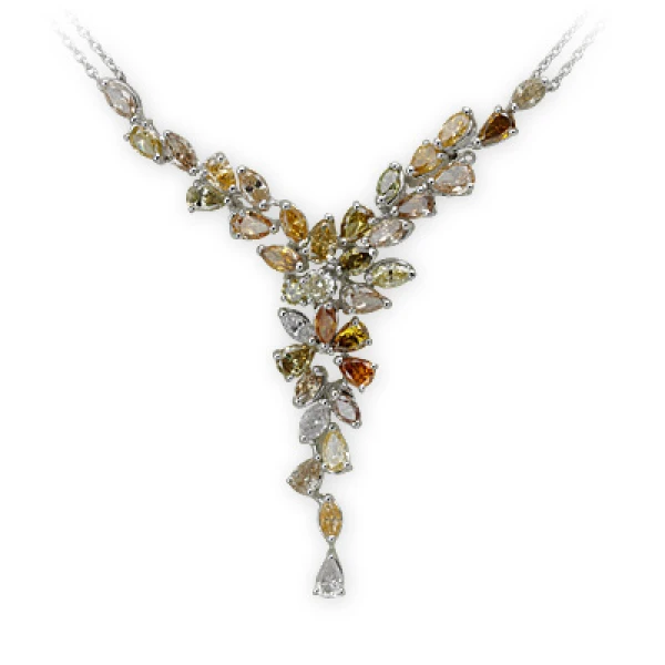 Diamant Kette mit bunten Steinen