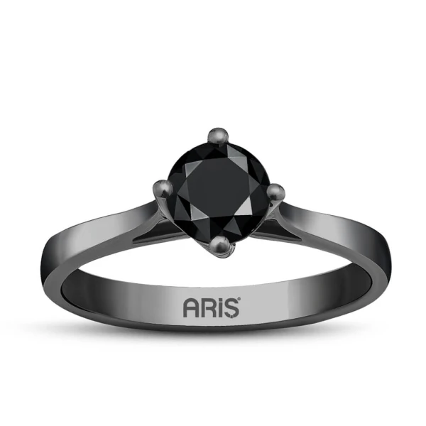 Schwarzer Diamant Solitärring