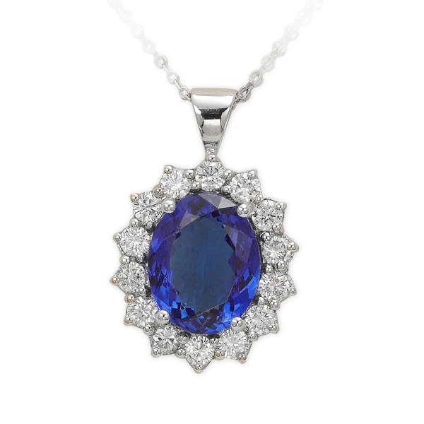 Tansanit Diamant Kette