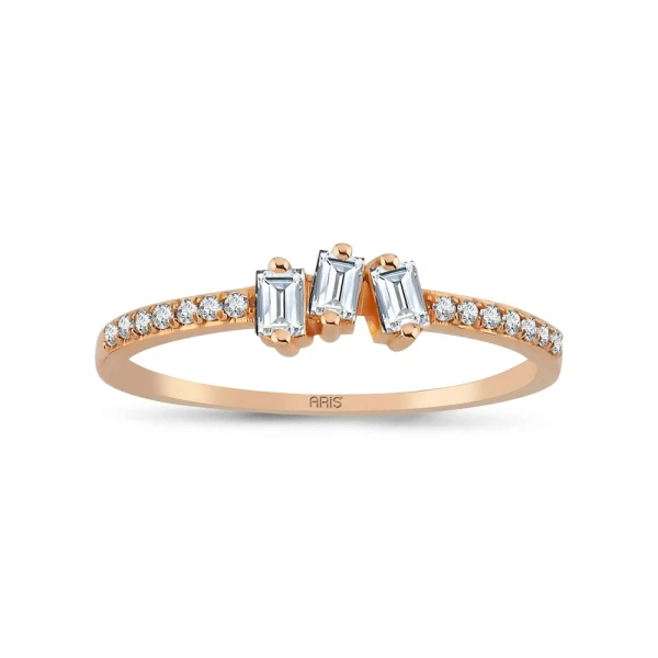 Roségold Baguette Tria Ring