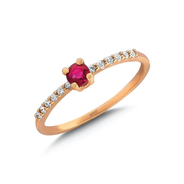 Diamantring mit Rubin