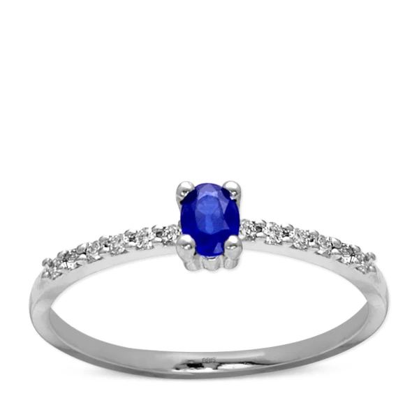Halbkreis Diamant Saphir Stein Ring