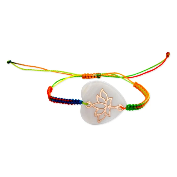 Herz-Muttermuschel Gold Lotusblumen Armband