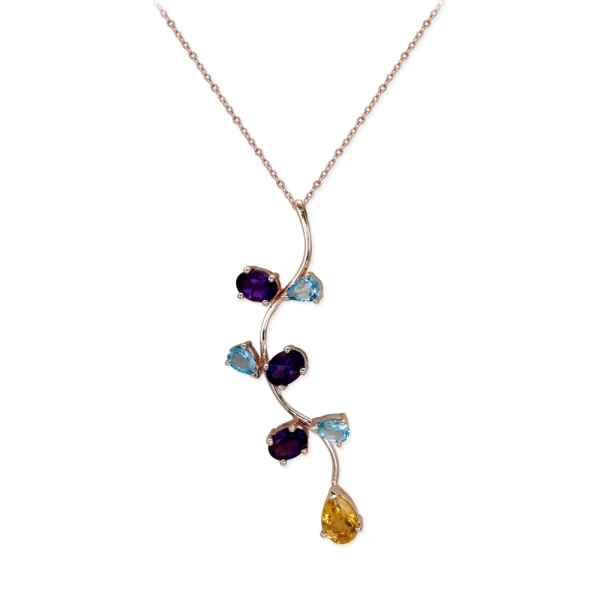 Goldkette mit bunten Steinen